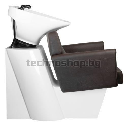 Фризьорски стол с апарат за измиване на коса - кафяв Gabbiano Hamburg