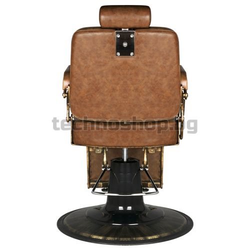 Бръснарски стол - стара светло кафява кожа Gabbiano Boss