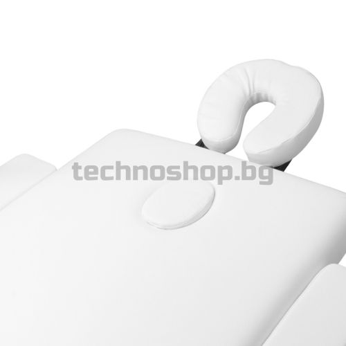 Сгъваема алуминиева масажна кушетка с 3 секции - бяла 
