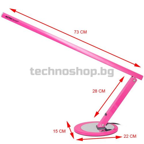 Лампа за бюро тънка розова 20W