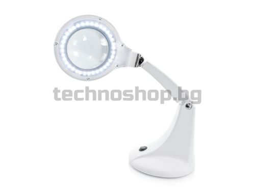 Мини лампа лупа със стойка - бяла Elegante 30 LED SMD 5D