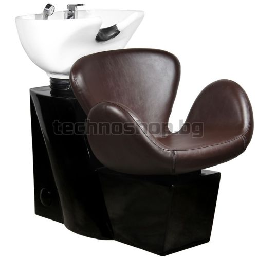 Фризьорски стол с апарат за измиване на коса - кафяв Gabbiano Amsterdam