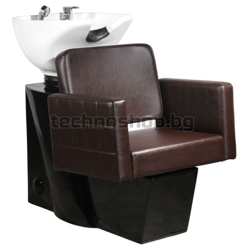 Фризьорски стол с апарат за измиване на коса - кафяв Gabbiano Ankara