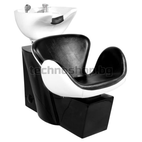 Фризьорски стол със система за измиване на коса - черно/бял Gabbiano Amsterdram