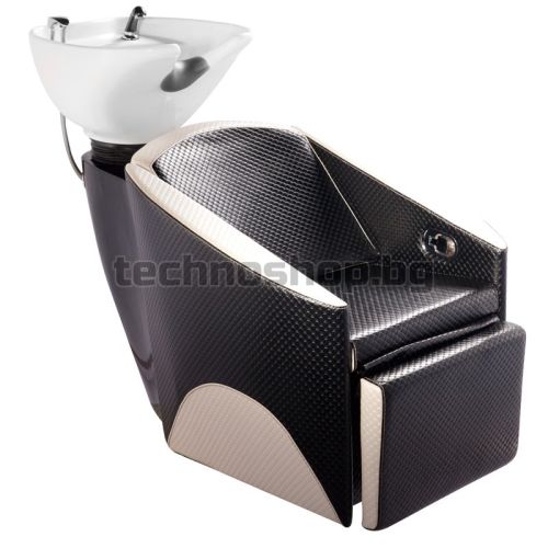 Фризьорски стол с апарат за измиване на коса - кафяв/бежав Gabbiano Paris