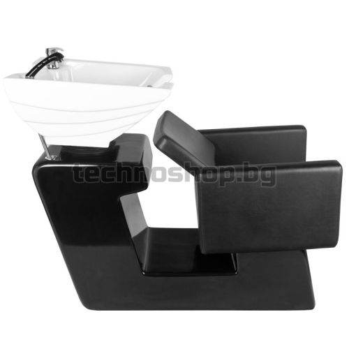 Фризьорски стол с апарат за измиване на коса - черен Gabbiano Turin