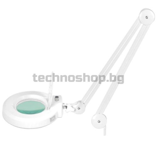 Лампа лупа с поставка и възможност за регулиране на светлината - бяла LED S5