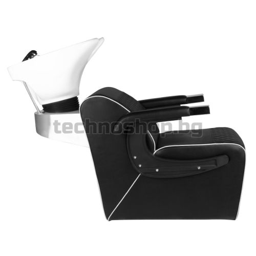 Бръснарски стол с отделение за измиване - черен Gabbiano Lorenzo черен