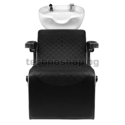 Бръснарски стол с отделение за измиване - черен Gabbiano Lorenzo черен