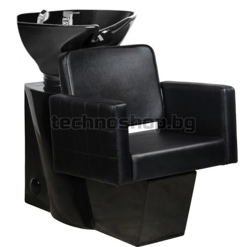 Фризьорски стол с апарат за измиване на коса - черен Gabbiano Ankara