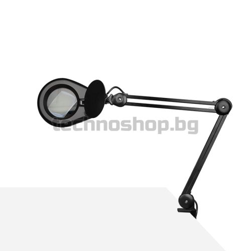 Лампа лупа - черна с държач на винт LED Eco