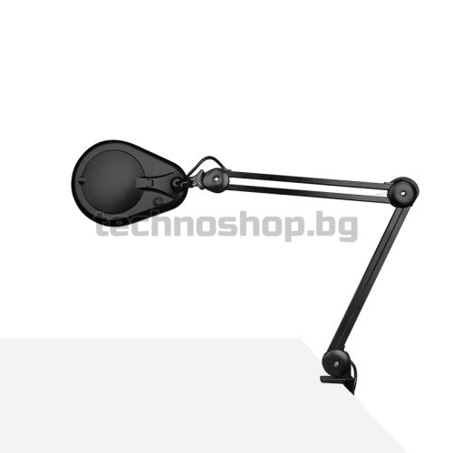 Лампа лупа - черна с държач на винт LED Eco