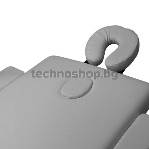 Сгъваема алуминиева масажна кушетка с 2 секции - сива 