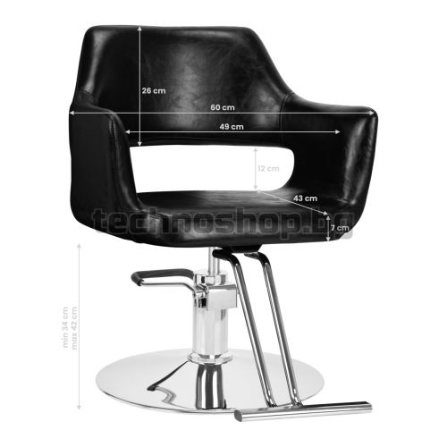 Фризьорски стол - черен Hair System SM339 