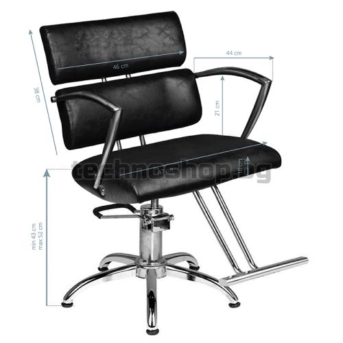 Фризьорски стол - черен Hair System SM362-1 
