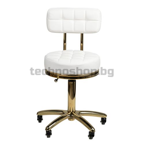 Козметичен стол - златен/бял AM-961