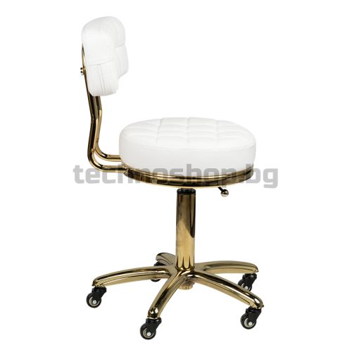 Козметичен стол - златен/бял AM-961
