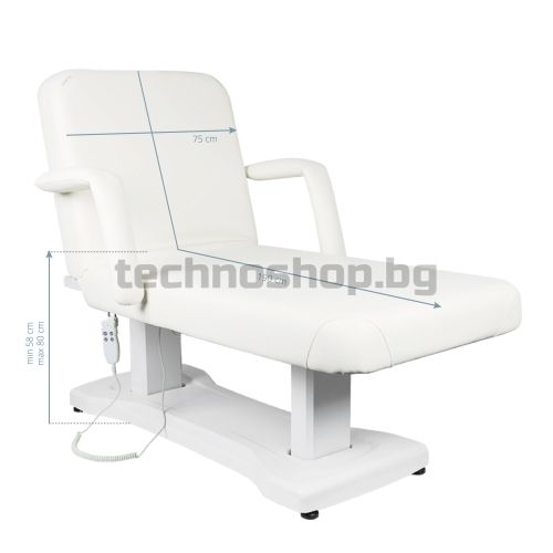 Електрическо легло за масаж с 3 мотора - бяло Azzurro 819A