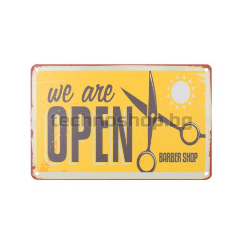 Декоративна дъска за бръснар We are open - B009