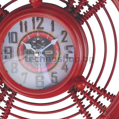 Декоративен червен вентилатор - часовник