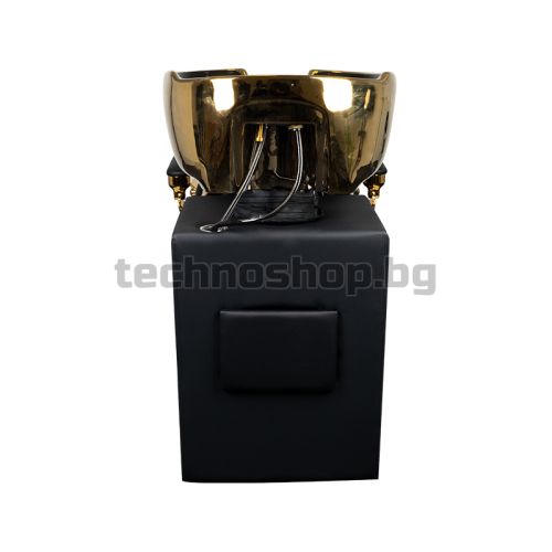 Бръснарски стол със система за измиване - златно/черен Gabbiano Claudius
