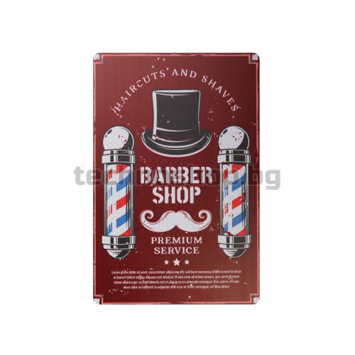 Декоративна дъска за бръснар Haircuts And Shave Barber Shop Premium Service - B030