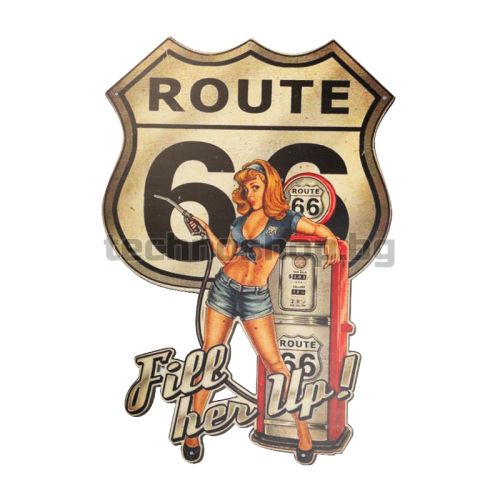 Декоративна дъска Route 66 / Fill Her Up! - N022