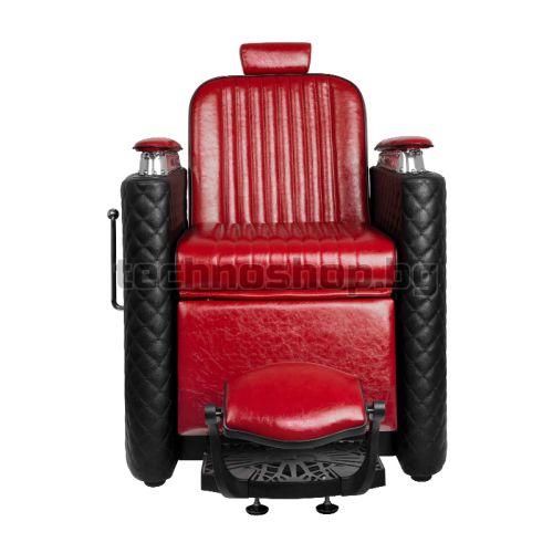 Бръснарски стол - черен/червен Gabbiano Bernardo