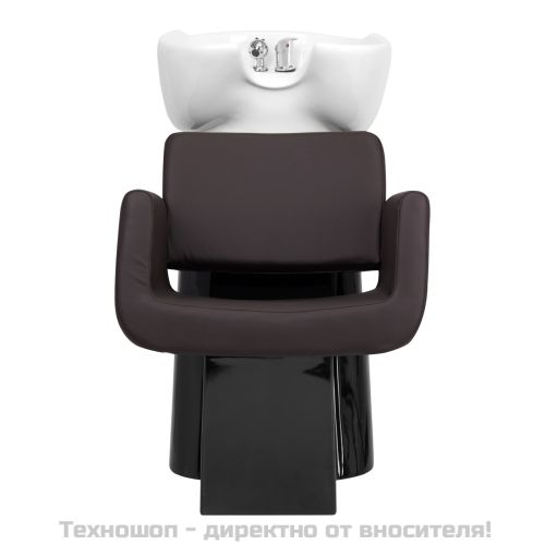 Фризьорски стол с апарат за измиване на коса - кафяв Gabbiano Helsinki 