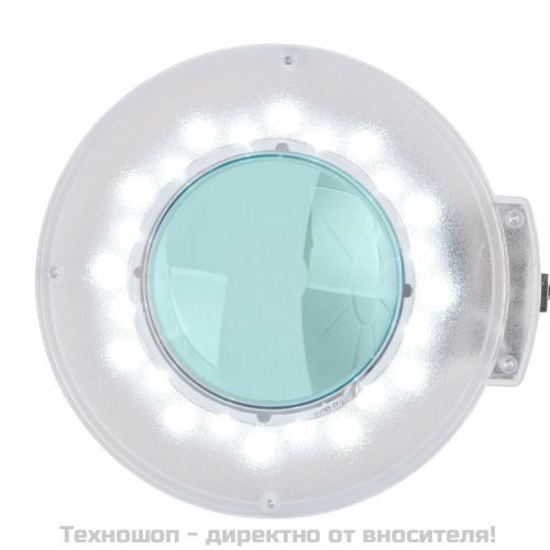Лампа лупа с поставка - бяла LED S4