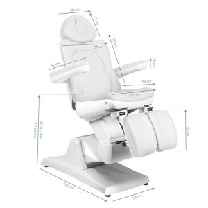 Електрически козметичен стол с 3 мотора - бял Azzurro 870S Pedi