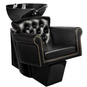 Фризьорски стол с апарат за измиване на коса - черен Gabbiano Berlin