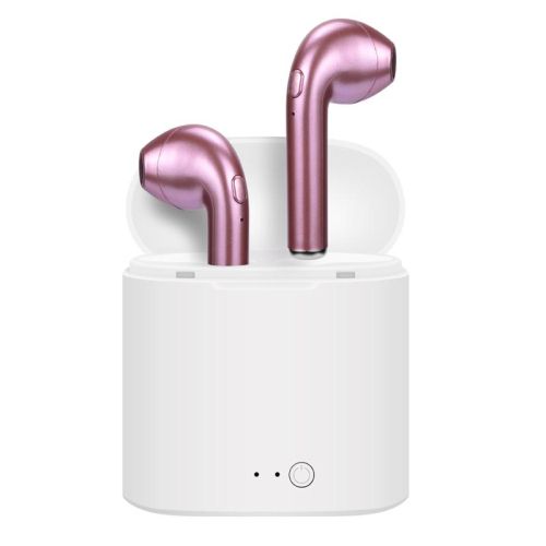 Безжични Bluetooth слушалки i7 S TWS с Power Bank кутия, розови 
