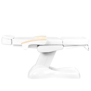Електрически козметичен стол с 3 мотора - бял/бук Lux