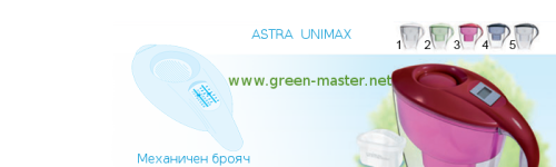 Кана за пречистване на вода Dafi - Astra Unimax с механичен брояч
