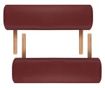 Red Foldable Massage Table 3 Zones with Wooden Frame