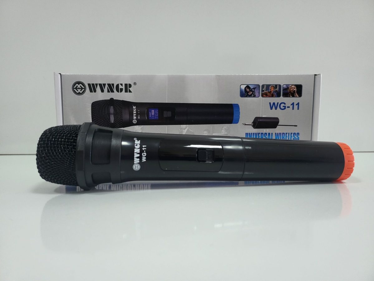 Безжичен микрофон WG-11, динамичен, предавател, приемник, JACK 6.3mm - 5