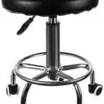 Козметична табуретка с колелца SF18 , регулиране на височина, черен цвят - 4