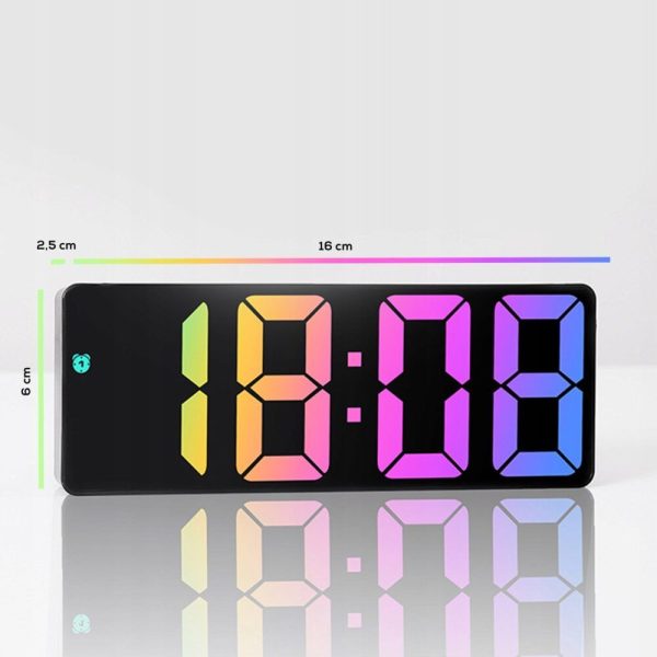 LED часовник с функция будилник с RGB подсветка - 12