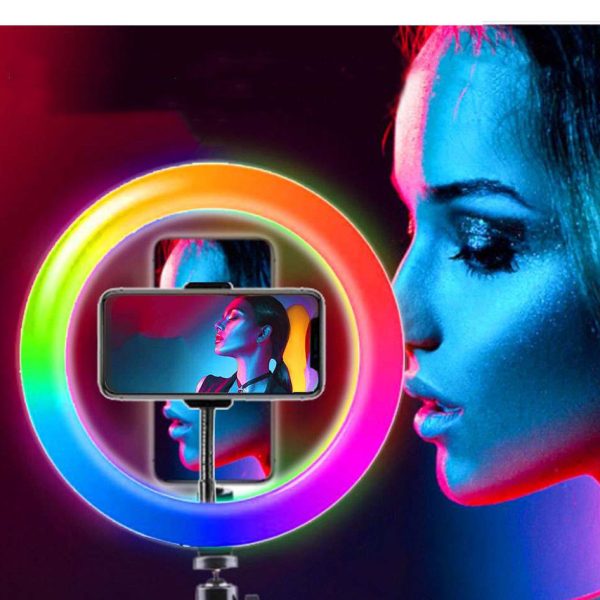 Ринг лампа с LED осветление 26 см, RGB, 20W - 1