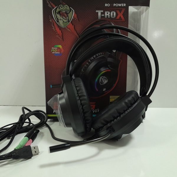 Гейминг слушалки с микрофон Roxpower T-Rox STGH707, RGB - 4