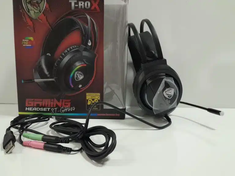 Гейминг слушалки с микрофон Roxpower T-Rox STGH707, RGB - 1