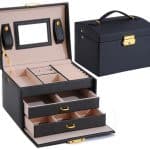 Кутия за бижута с 2 чекмеджета SB1, черен цвят - 1