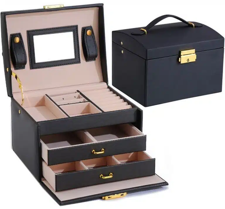 Кутия за бижута с 2 чекмеджета SB1, черен цвят - 1