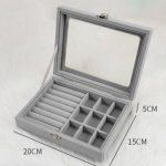 Кутия за бижута с огледало, сив цвят - 4