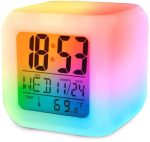 Светещ будилник с LED светлини – различни цветове - 1