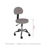 Козметичен стол с облегалка - сив AM-9934