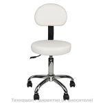 Козметичен стол с облегалка - бял AM-9934