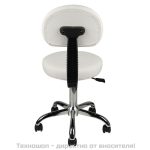 Козметичен стол с облегалка - бял AM-9934