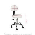 Козметичен стол с облегалка - бял AM-9934